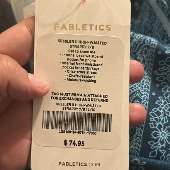 NWT Boost PowerHold® High-Waisted 7/8 Legging size Large Blue Bandana/Tapioca - Picture 6 of 9